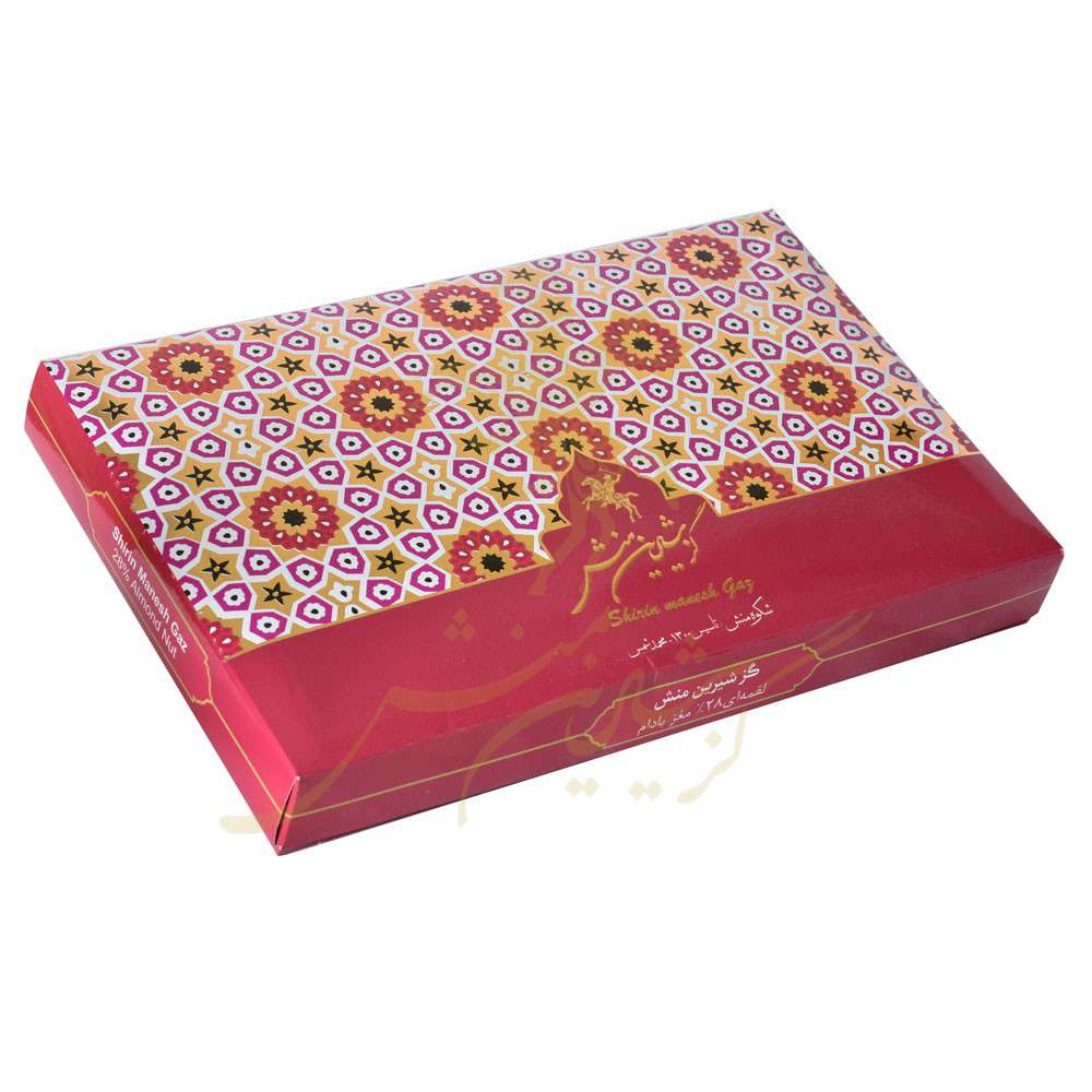 گز لقمه بادام 28 درصد با گیاه ترنجبین و گز علفی 500 گرمی